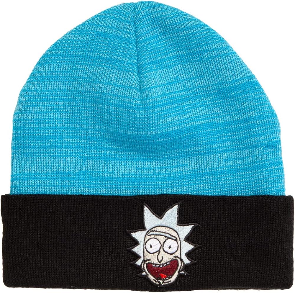Cartoon Network Rick and Morty Rick Face Cuffed Adult Beanie Blue