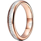 THREE KEYS JEWELRY 4mm 6mm 8mm Tungsten Wedding Ring Imitated Meteorite Silver Polished Band