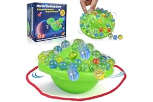 Bangzi Marble Game & Balance Game for Kids - 60 Premium Glass Marbles, Strategy Fun Toy for 1-4 Players, Ready to Play Out of The Box 8 Years Old
