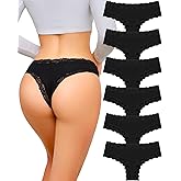 UNDER THE SEA Cotton Underwear for Women Sexy Lace Hipster Panties Low Rise Breathable Brazilian Womens Cheeky 6 Pack S-XL