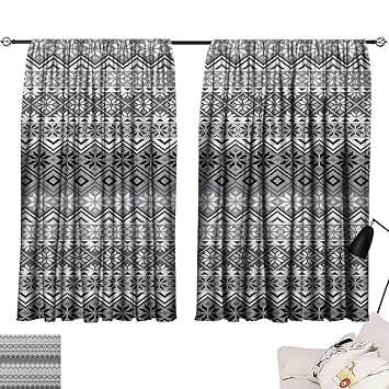 Amazon Com Warm Family Grey Simple Curtain Nordic Snowflake Knit