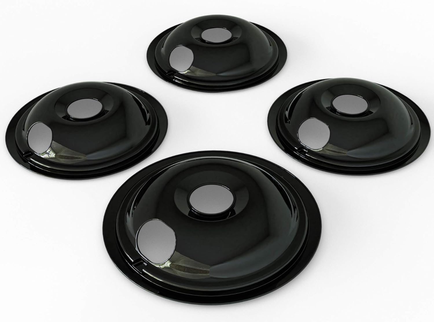 3 Small Bowl WB31M20 6" and 1 Large Bowl WB31M19 8" Drip Pans Burner Bowls Compatible with GE Range Stove Black: Home Improvement