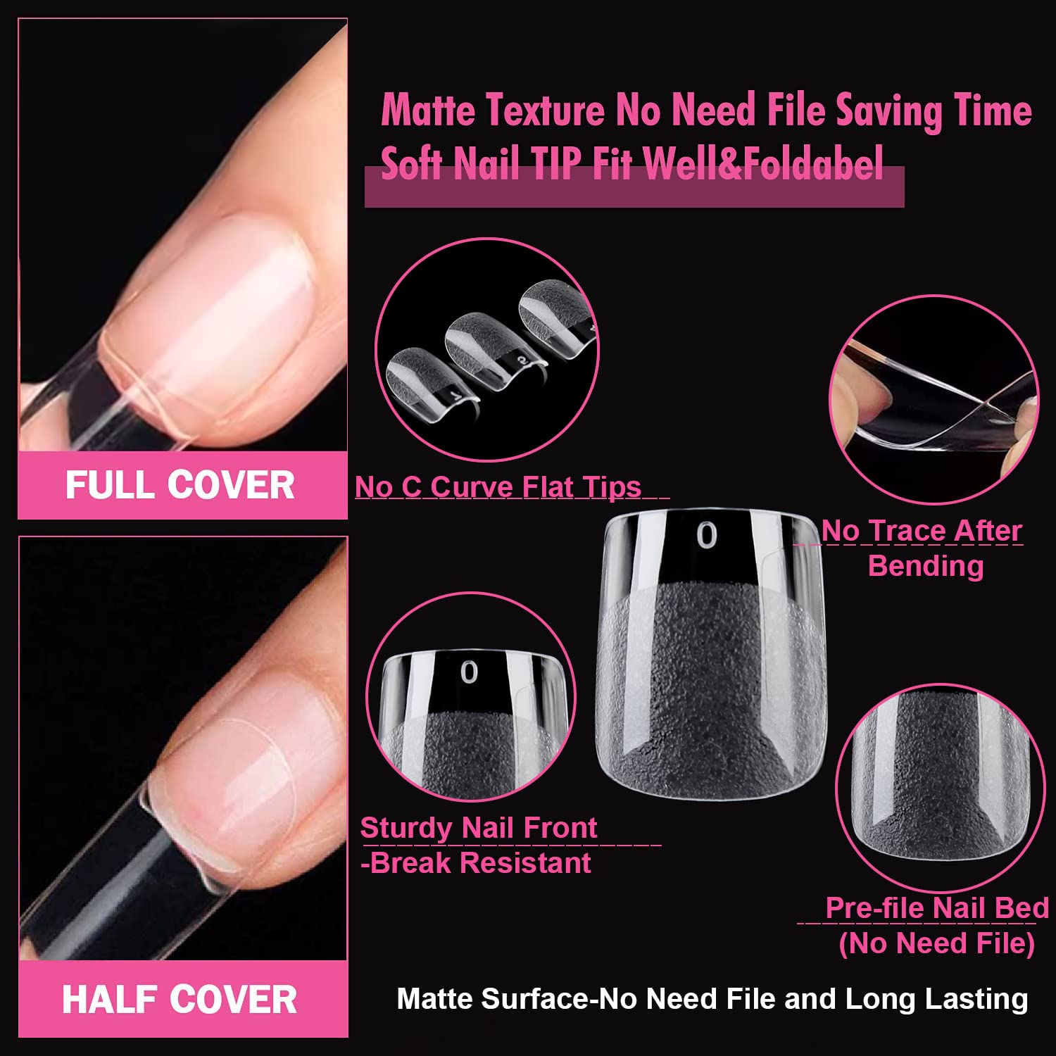 UNA GELLA Extra Short Square Fake Nails XS 216pcs Pre-shape Extra Short Square Press on Nails Gel Tips Full Cover Acrylic Nails False Nails For DIY Salon 12 Sizes - Image 2