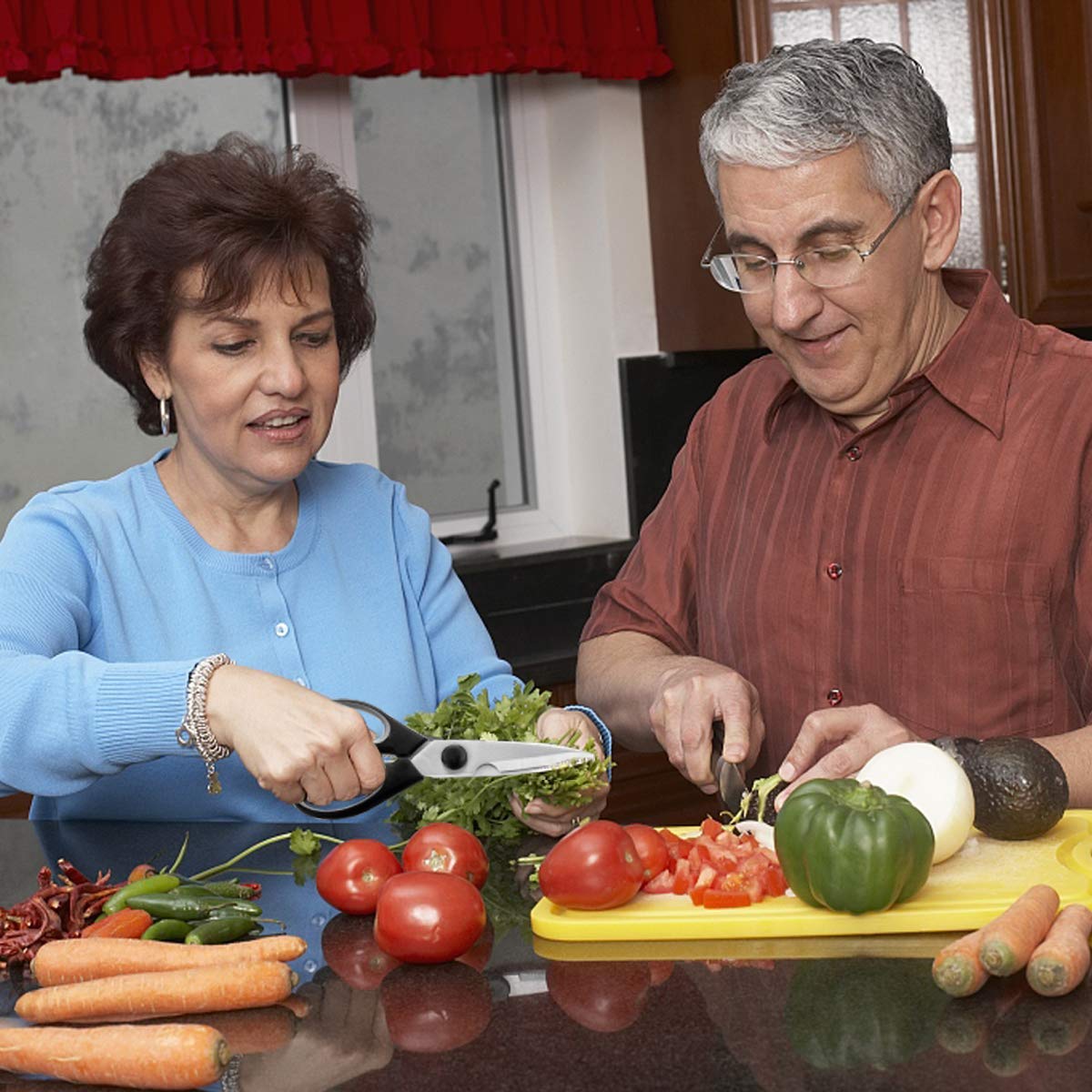 Kitchen Scissors, CUSIBOX Multifunction Come-Apart Kitchen Shears, Heavy Duty Scissors for Herbs, Chicken, Meat and Vegetables, Black