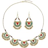 HIKIMA Boho Flower Ball Jhumka Jewellry Set Indian Jewelry Sets