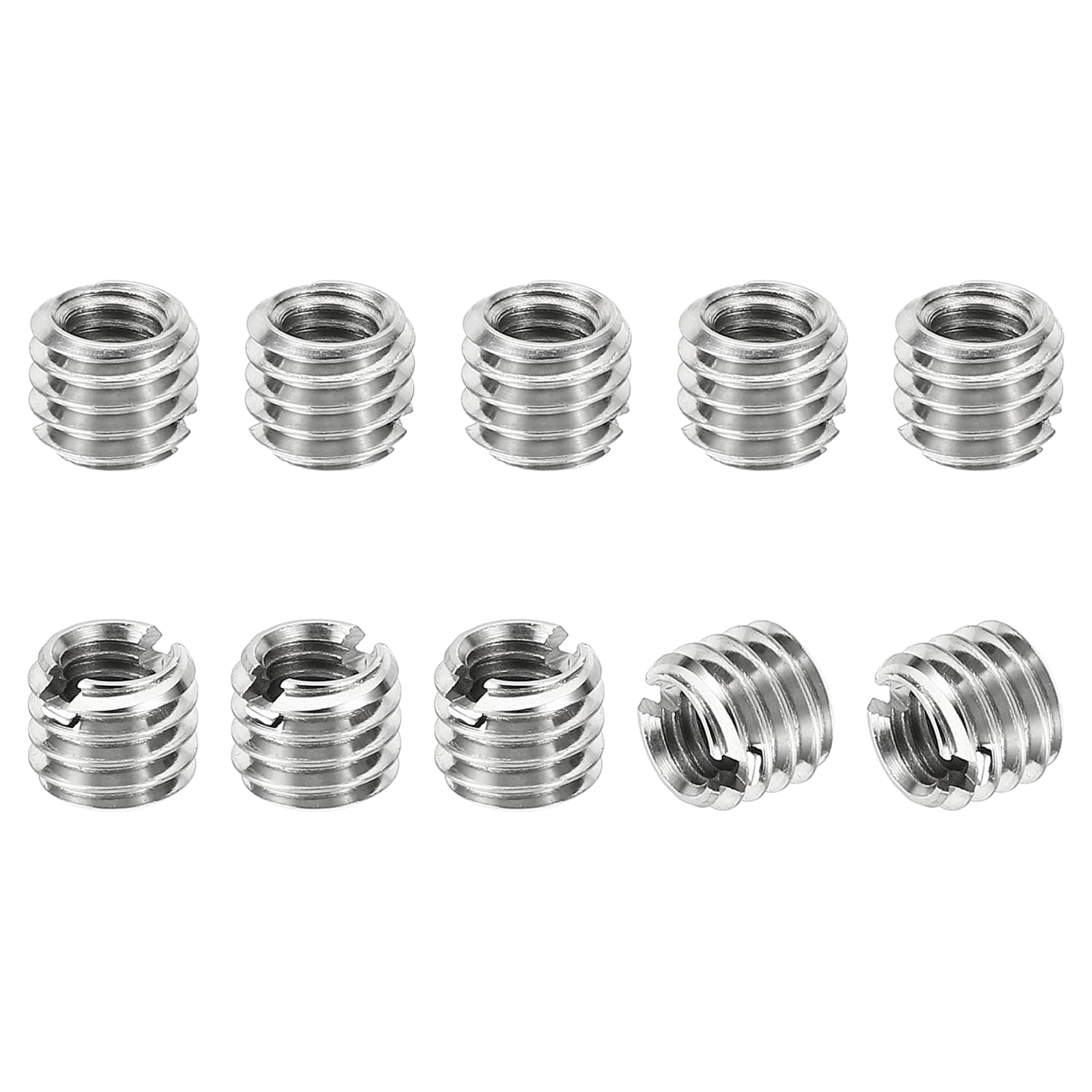 PATIKIL Thread Adapters Sleeve Reducing Nut, 10 Pcs M6*1 Male to M4*0.7 Female Repairing Insert Nut Screw Reducer Conversion Stainless Steel Fastener 5mm