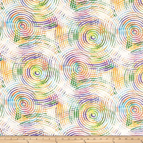 Henry Glass White Pastel Play 108" Wide Back Ombred Circle Geometric Fabric by The Yard