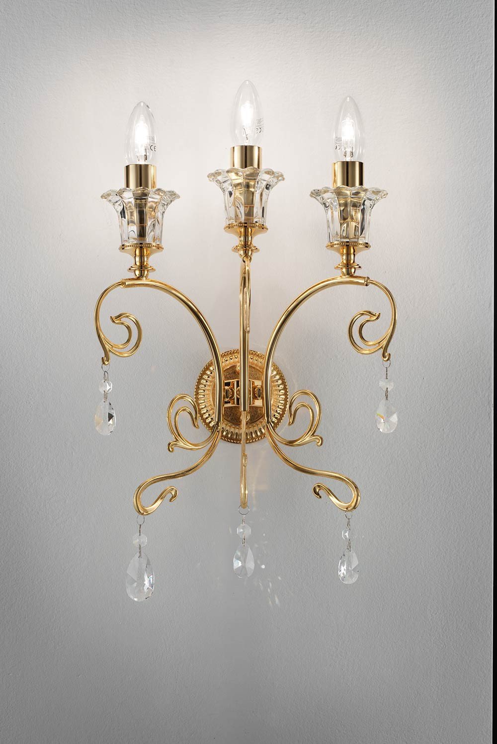 masiero aplique curlí 24 quilates oro a mano, Made in Italy, Italiano Cristal