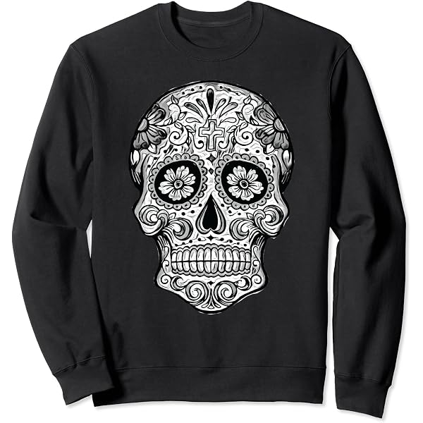 Neverless Maglietta Donna Sugar Skull Dia De Los Muertos, Teschio Con Fiori, Slim Fit, 100% Cotone, Nero - 5