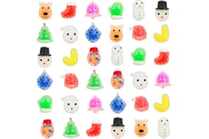 CHERISLPY 24 Pcs Christmas Mini Sensory Stress Ball Pack Squeeze Toy to Stress Reliever Great for Adult Party Favors Christmas Stocking Stuffers (Christmas)