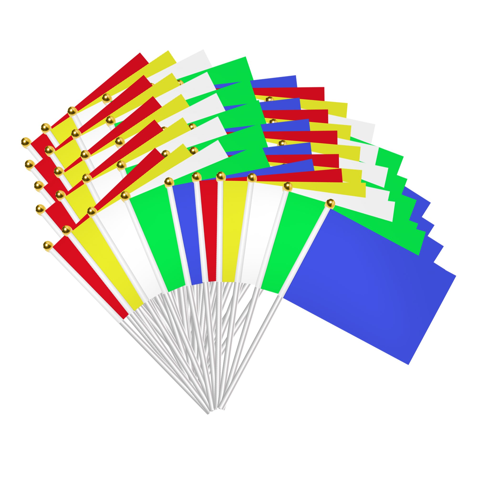 Small Banner on Sticks Hand Waving Bunting Hand Held Mini Solid Bunting Small DIY Mini Banner On Stick Party Garden Decorations Outdoor Decorations 14 * 21cm/5.5 * 8.2in (Colorful)