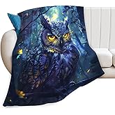 Tijuboni Owl Throw Blanket Owl Gifts for Girls Boys Women Men Kids Adults Soft Flannel Fleece Blanket for Couch Sofa ​Bed Home Decor 40"x50"