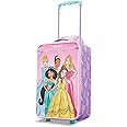 AMERICAN TOURISTER Kids' Disney Softside Upright Luggage, Telescoping Handles, Princess, Carry-On 18-Inch