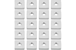 SING F LTD 20Pcs M8 Square Nuts Galvanized Steel T-Slot Nut 20x20x6 mm Suitable for Furniture Equipment Construction Electrical Appliances Industrial Machinery