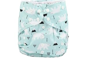 Sigzagor 2 to 7 Years Old Junior Big Cloth Diaper Nappy Pocket Reusable Washable Baby Kids Toddler (Solar Bear)