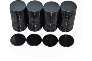 SmartDealsPro 1 inch/25mm Opaque Plastic Learning Counters Mini Poker Chips Games Tokens with Storage Box (Black)