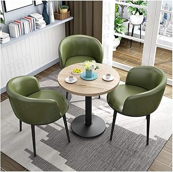 Amazon De Kaffee Essen Tisch Und Stuhle Set 4 Runder Holztisch Mit 3 Stuhlen Buroraum Gesetzte
