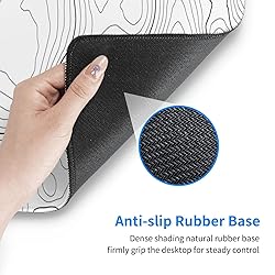 BZU Topographic Extended White Mouse Pad