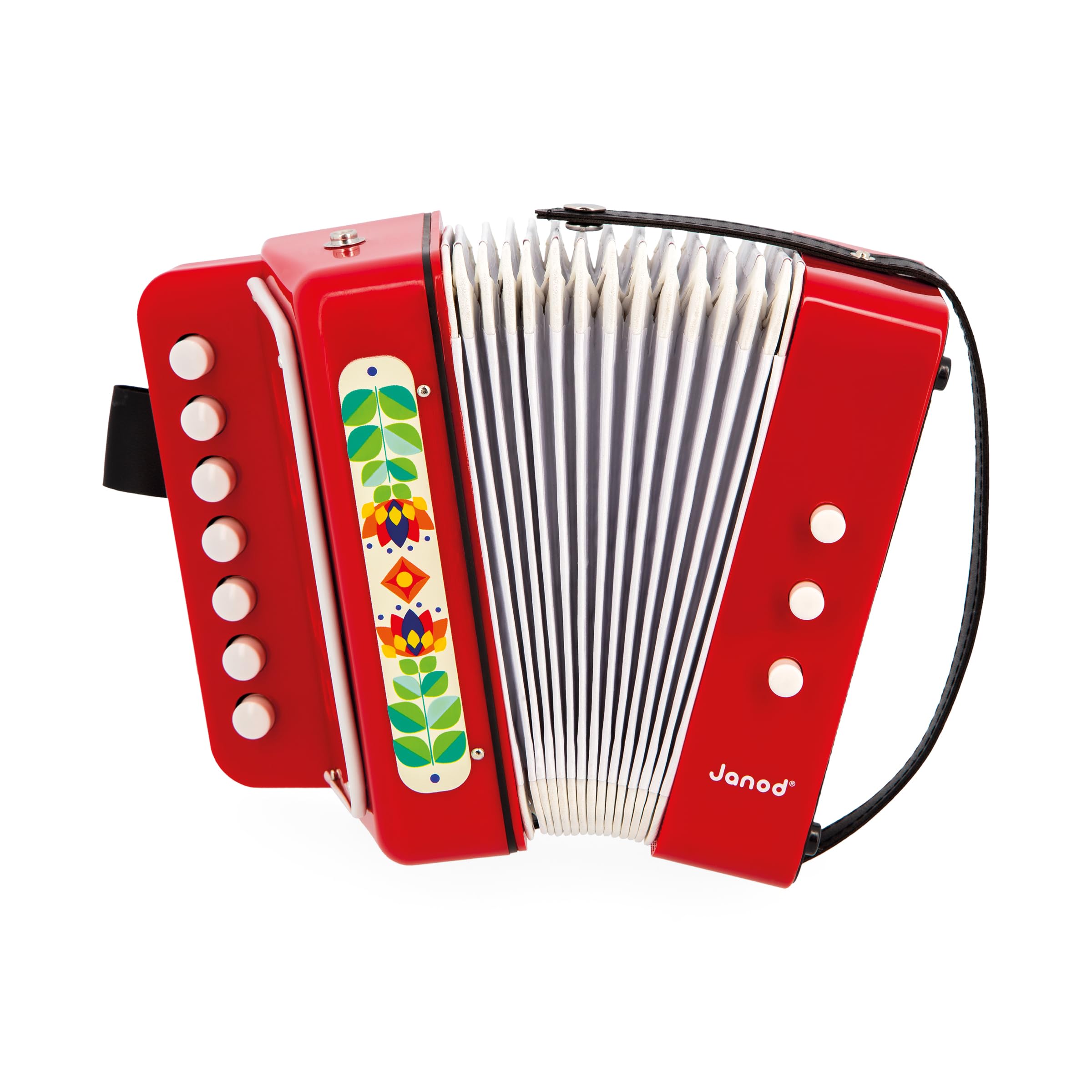 Janod - Gioia Accordion - Children’s Musical Instrument - Pretend Play Musical-Awakening Toy - With a Support Strap - 3 Years +, J07654