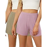 LOMON Women's Pajama Boxer Shorts 2026 Casual Summer Fall Comfy Lounge Shorts High Waist Pj Sleepwear Stretch Sleep Bottoms