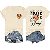 Migxsaf Basketball Mom Shirts for Women Game Day Shirt Funny Print Tshirts Vintage Graphic Tees Casual Summer Tops Lover Gift