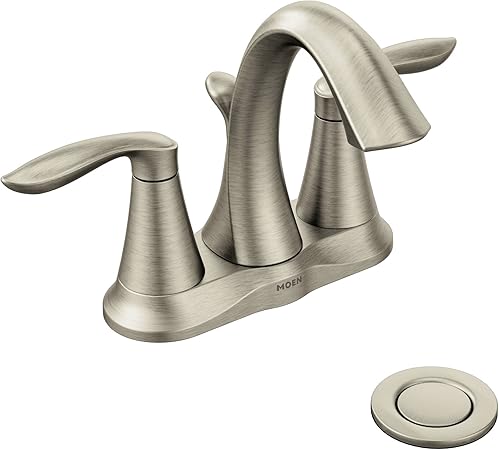 Moen 6410bn Eva Two Handle Centerset Bathroom Faucet With Drain