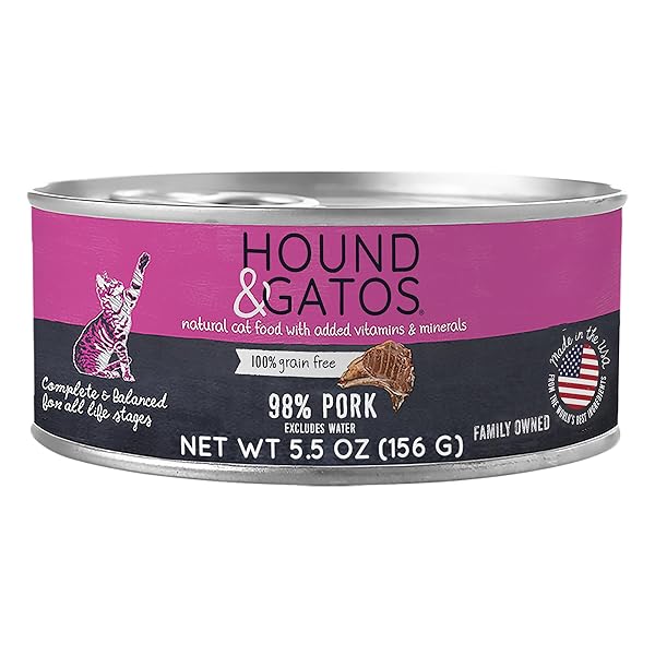 HOUND & GATOS PORK WET CAT FOOD, SINGLE...