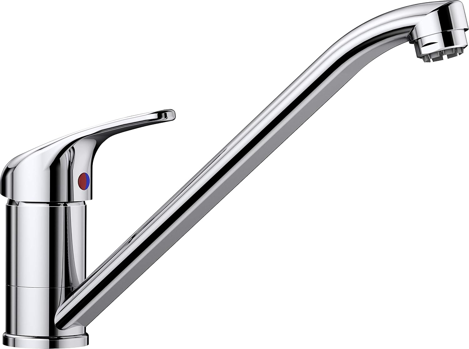 BLANCO DARAS - Low-Pressure Kitchen Tap - Compact Entry-Level Model in Classic Design with High, Long Spout - Chrome - 519723