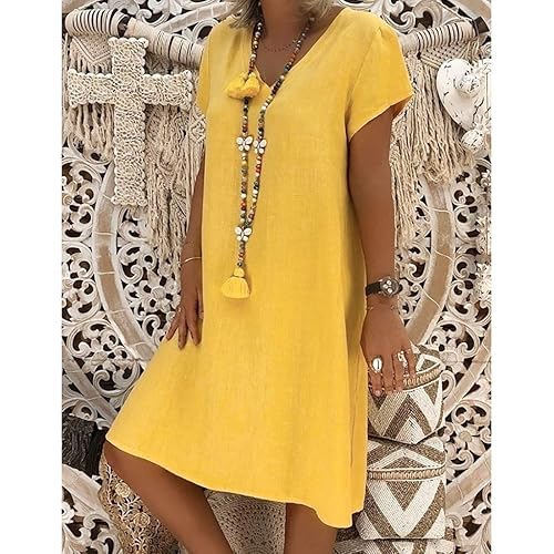 Midi Dresses Amazon Plus Size Yellow Dresses Women's Midi Dress