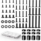 Universal TV Mounting Hardware Screw Kit, M4-M8 Screws for VESA Mounts | Black Screws, Complete set includes bolts, washers and spacers, Fits Most TVs/Monitors up to 80 inches,Organized Storage Case