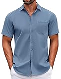 COOFANDY Mens Short Sleeve Casual Button Down