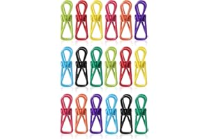 Mr. Pen- PVC-Coated Utility Clips, 2 Inch, 18 Pack, Colorful, PVC-Coated Steel Chip Bag Clips for Sealing Food, Paper Holder, Clothesline Clip for Laundry Hanging, Kitchen Bags, Clothes Pins
