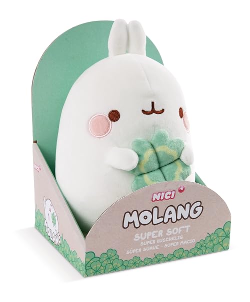 NICI 48874 Cloverleaf Gift Packaging, Soft Toy Molang 16cm