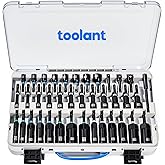 toolant Impact Magnetic Nut Driver Set, 38pcs Impact Driver Bit Set, Deep Nut Driver Set, Impact Socket Adapters, Wing Nut Driver, Bit Extension, 1/4'' Quick Change