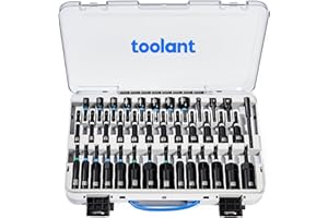 toolant Impact Magnetic Nut Driver Set, 38pcs Impact Driver Bit Set, Deep Nut Driver Set, Impact Socket Adapters, Wing Nut Driver, Bit Extension, 1/4'' Quick Change
