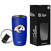 Simple Modern Officially Licensed NFL Los Angeles Rams 16oz Travel Coffee Tumbler with Flip Lid | Stainless Steel Cup | Football Gifts for Men, Women | Voyager Collection | Los Angeles Rams