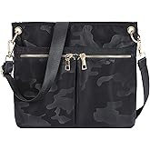 PAKFIEKS Crossbody Nylon Handbag Women High Texture Shoulder Bag Multi-Pocket Lightweight Shopping Messenger Bag