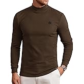 Herberton Mens Mock Turtleneck Shirts Thermal Fleece Stretchy Casual Long Sleeve Undershirt (S-XXL)