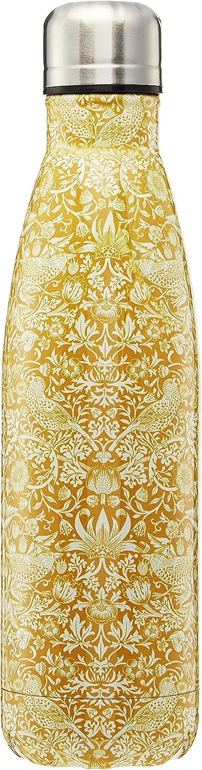 William Morris At Home Water Bottle 500ml, Stainless Steel Insulated and Reusable, with Gift Box, Keep Drinks hot for Up to 12 Hours or Cool for 24 Hours, Travel Size, Vegan and Cruelty Friendly