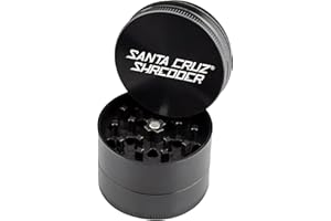 Santa Cruz Shredder Herb Grinder 3 Piece Medium 2 1/8" Superior Grip and Aluminium (Black)