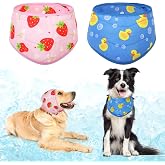 KOOLTAIL Dog Cooling Bandana, 2 Pack Cute Instant Cooling Vest Pet Ice Scarf Adjustable, Summer Outdoor Ice Neck Cooler Towel Neck Wraps, Pet Chill Out Scarf Cooler Prevent Sunstroke in Hot Summer