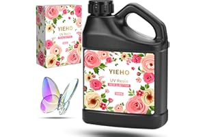 YIEHO UV Resin 500g -Bulk Upgraded Crystal Clear Hard UV Fast Curing Epoxy Resin Supplies for Craft Jewelry Making