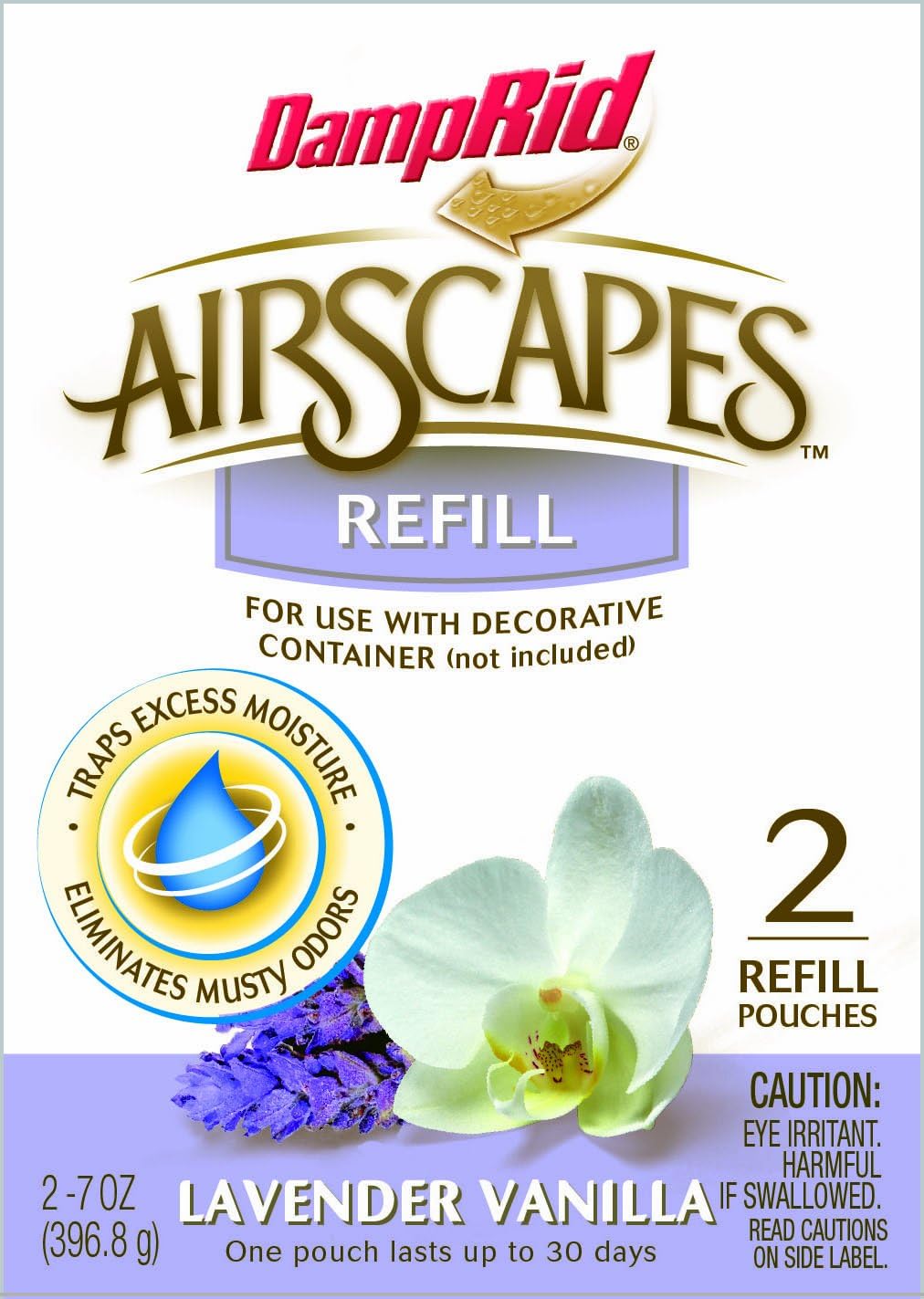 DAMPRID AS20LV Airscapes Dehumidifier Refill Pouches, Lavender Vanilla, 2-Pack