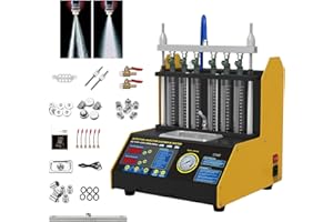 QPKING Fuel Injector Cleaner Tester Automotive 6 Cylinder Ultrasonic Wave Fuel Injector Cleaner Tester CT200 Fuel Injection Systems Cleaners Testers Car Fuel Cleaning Tools 110V/220V