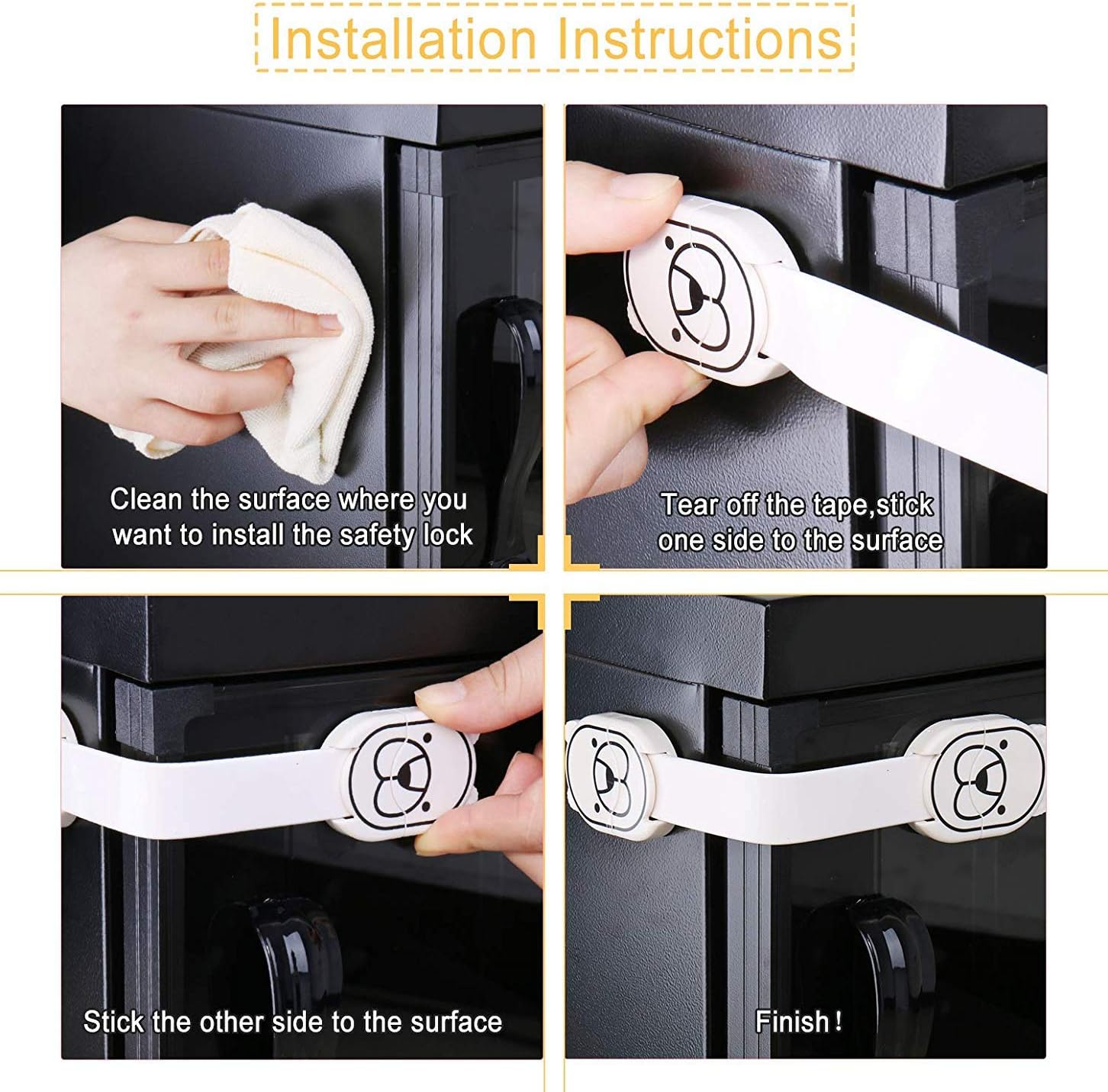 Fours Bloque Porte Securite Placard Enfant Pour Bebe Et Enfants Sur Armoires Tiroirs Refrigerateurs Iwobi Bebe De Securite Verrouillage Securite Securite Domestique Cmfantillas Org