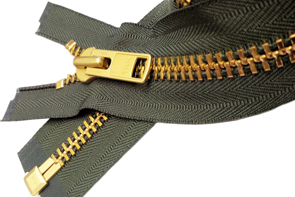 ZipperstopWholesale YKK Sale 18" Extra Heavy Duty Jacket Zipper (Special Custom) YKK #10 Brass Separating ~ Color 567 Olive Green (1 Zipper/Pack)