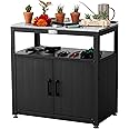 Feasto Garden Potting Bench with Storage Cabinet,Outdoor Gardening Table & Work Bench for Plants, Horticulture,Outdoor Workstation with Stainless Steel Tabletop,Outdoor Work Table