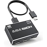 4K 30Hz HDMI Splitter 1 in 3 Out w/HDMI Cable &amp; Power, Mirror Only | HDMI Output Splitter 1X3 Duplicate/Mirror Screen for 3 Monitors, Support 1080P@60Hz, 3D, HDR for PS5 HDTV Projector No Extend