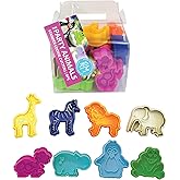 R&M Animal Cookie Stamper, Zoo Animal, Giraffe, Zebra, Lion, Elephant, Turtle, Hippo, Penguin, Frog, 2 Inch, 8 Piece Set