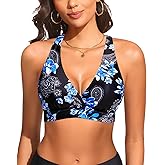 Aqua Eve Women Bikini Top Only Push Up Swimsuit Top Padded Bathing Suit Top for Large Bust